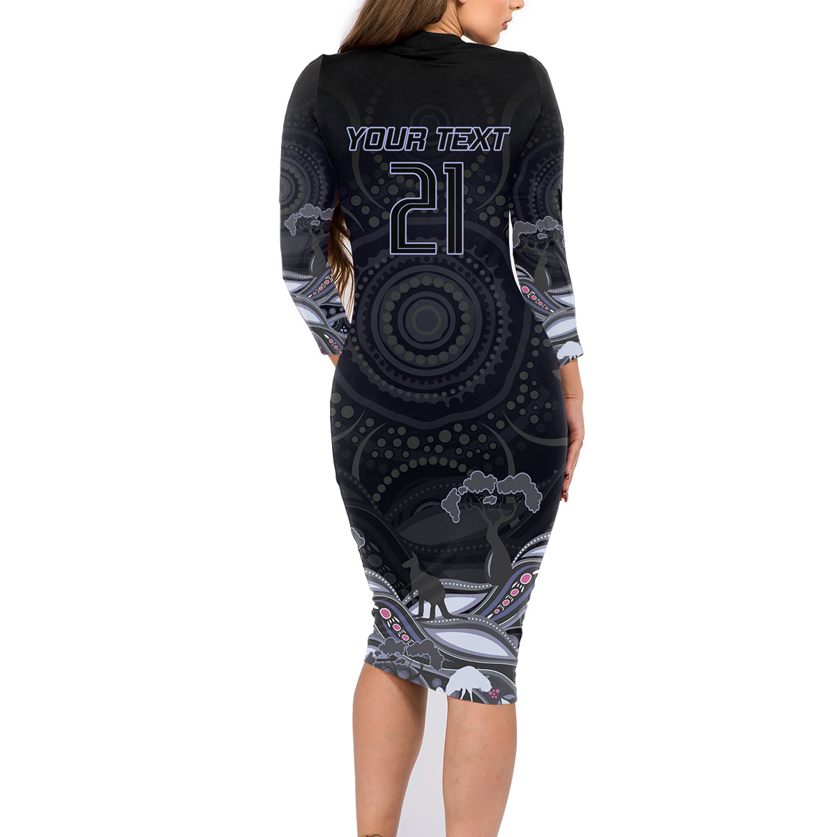 custom-cowboys-rugby-family-matching-long-sleeve-bodycon-dress-and-hawaiian-shirt-the-starry-night-indigenous