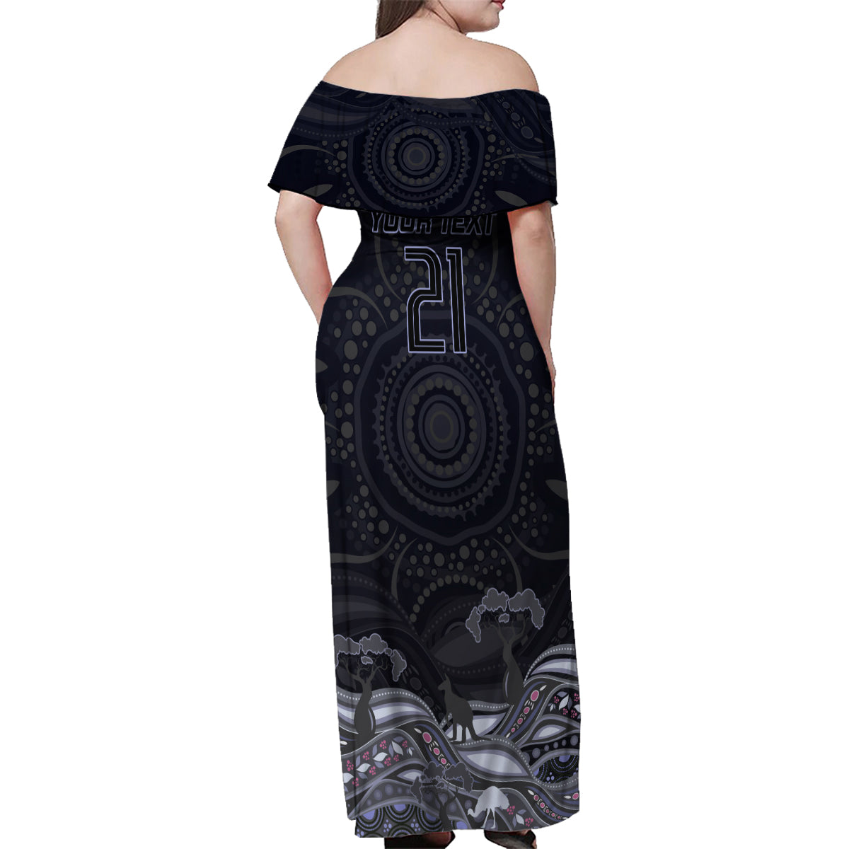 custom-cowboys-rugby-family-matching-off-shoulder-maxi-dress-and-hawaiian-shirt-the-starry-night-indigenous