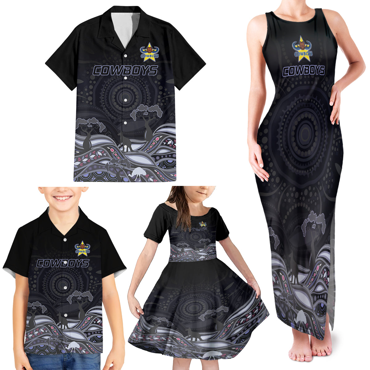 custom-cowboys-rugby-family-matching-tank-maxi-dress-and-hawaiian-shirt-the-starry-night-indigenous