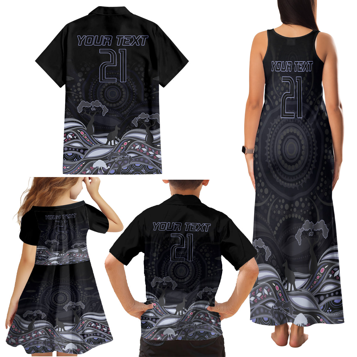 custom-cowboys-rugby-family-matching-tank-maxi-dress-and-hawaiian-shirt-the-starry-night-indigenous