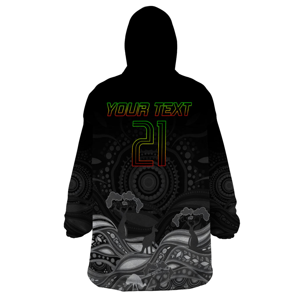 Custom Panthers Rugby Wearable Blanket Hoodie The Starry Night Indigenous - Vibe Hoodie Shop