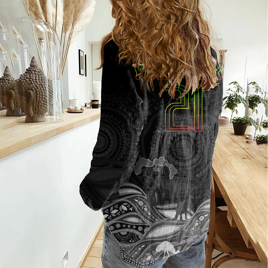 Custom Panthers Rugby Women Casual Shirt The Starry Night Indigenous - Vibe Hoodie Shop
