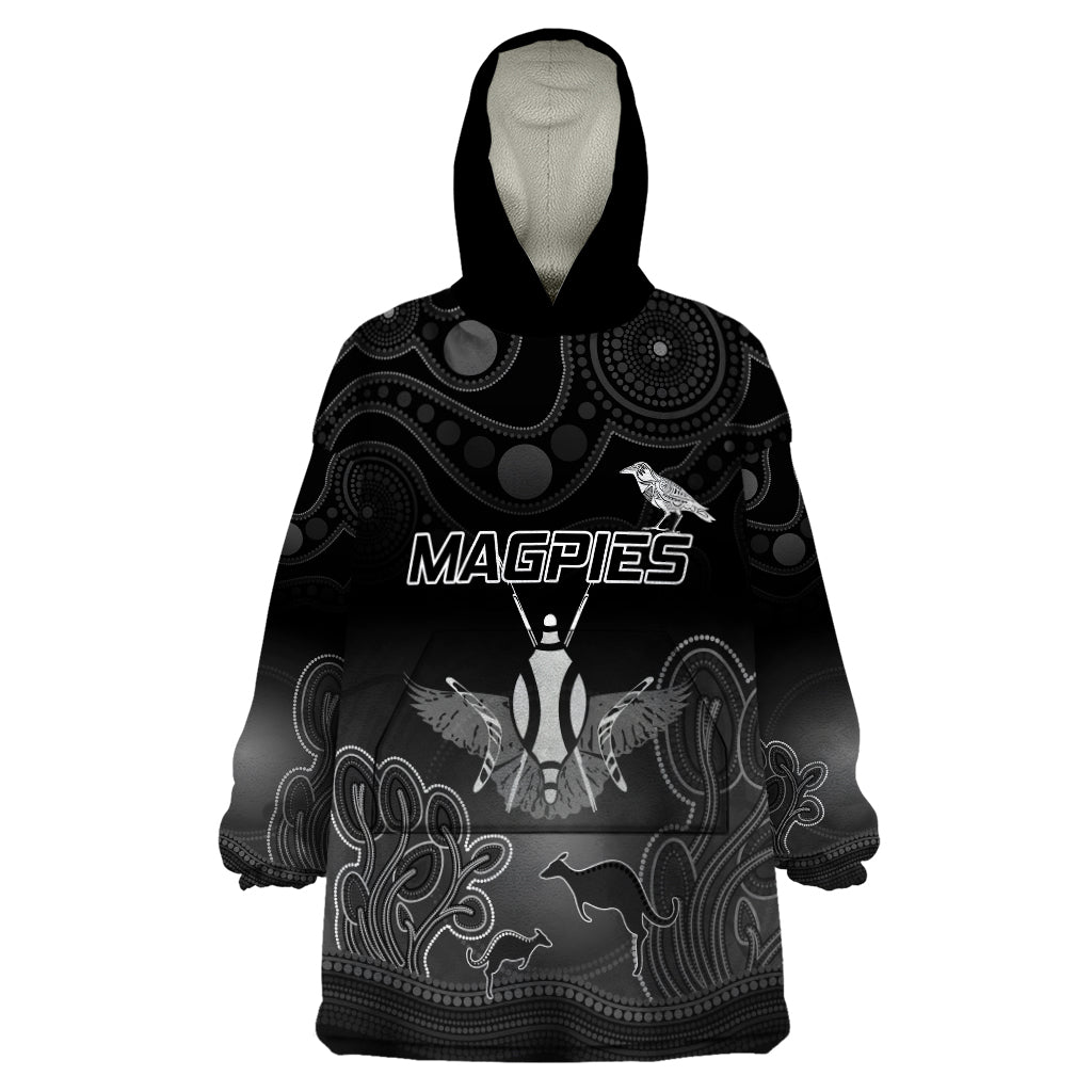 Collingwood Football Wearable Blanket Hoodie Magpies The Starry Night Indigenous - Vibe Hoodie Shop