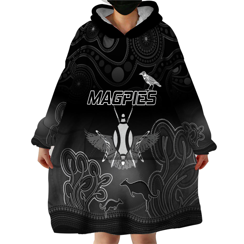 Collingwood Football Wearable Blanket Hoodie Magpies The Starry Night Indigenous - Vibe Hoodie Shop