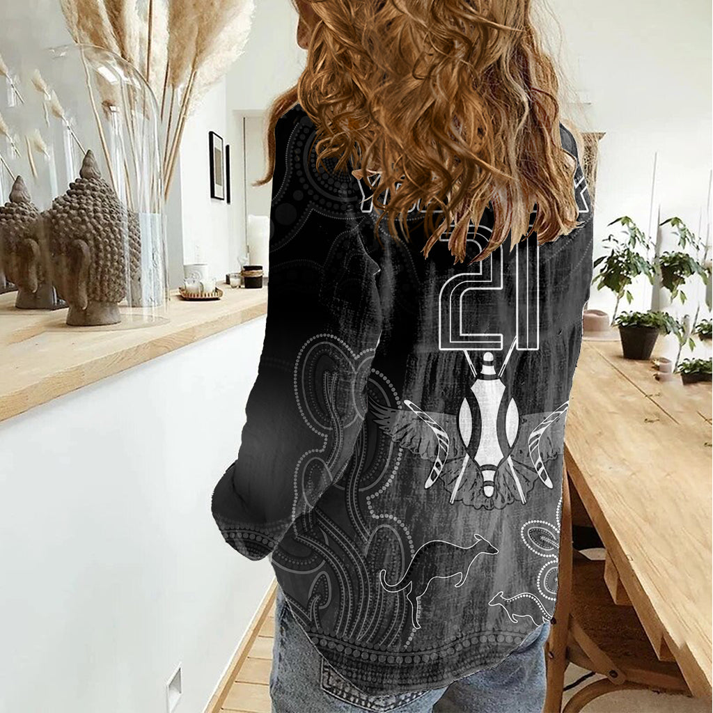 Collingwood Football Women Casual Shirt Magpies The Starry Night Indigenous - Vibe Hoodie Shop
