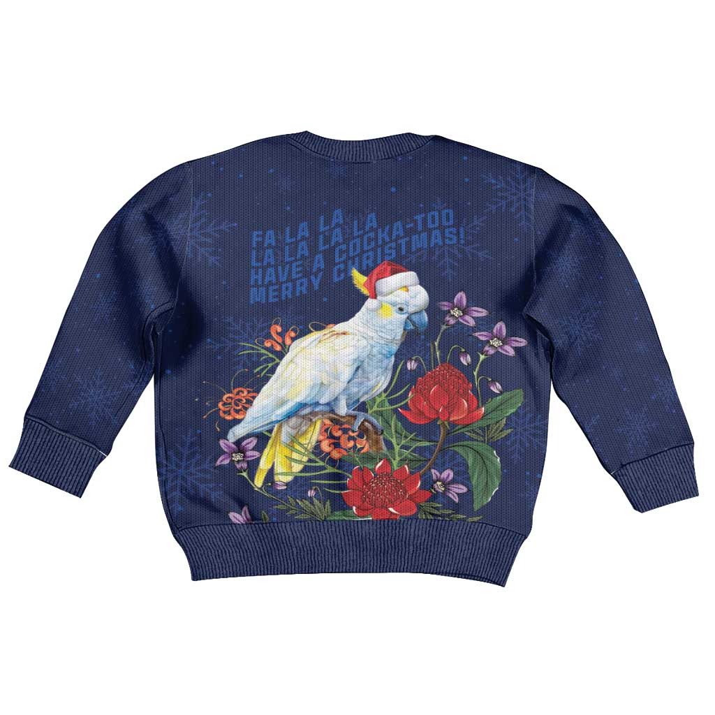 Merry Cocka-mas Kid Ugly Christmas Sweater Australia Christmas Blue Art - Vibe Hoodie