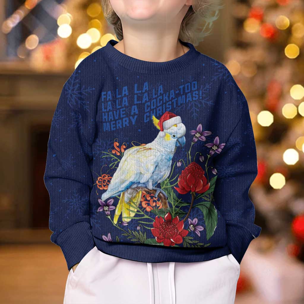 Merry Cocka-mas Kid Ugly Christmas Sweater Australia Christmas Blue Art - Vibe Hoodie