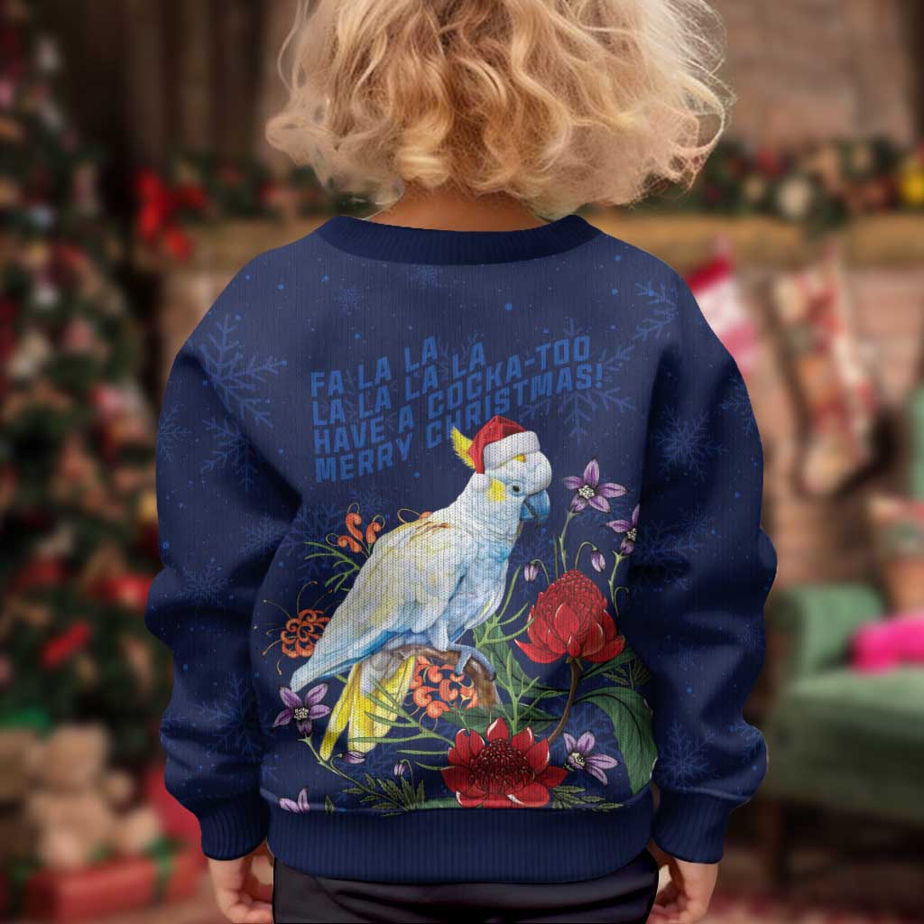 Merry Cocka-mas Kid Ugly Christmas Sweater Australia Christmas Blue Art - Vibe Hoodie