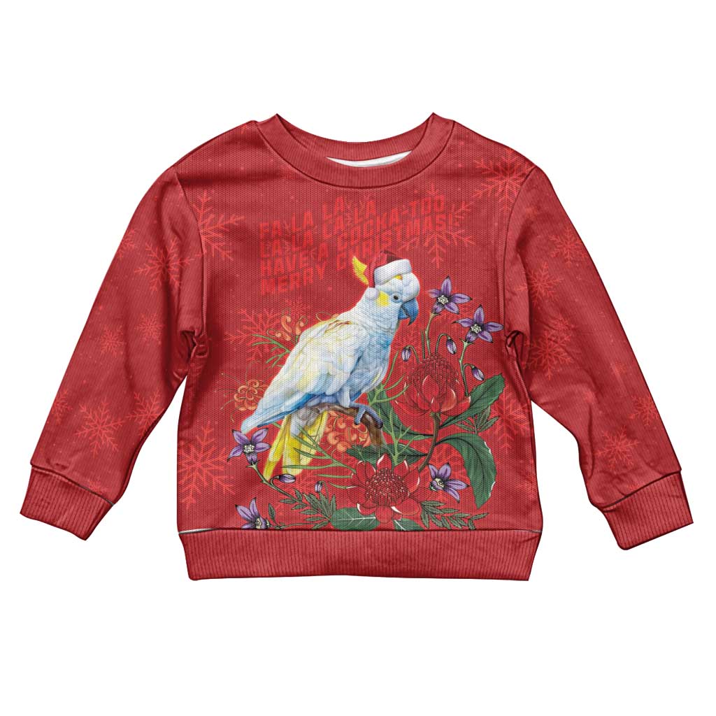 Merry Cocka-mas Kid Ugly Christmas Sweater Australia Christmas Red Art - Vibe Hoodie