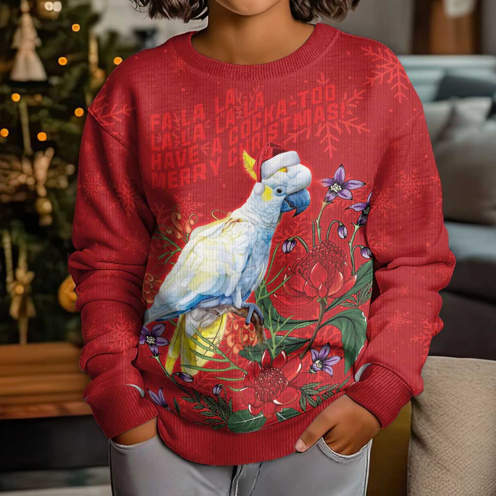 Merry Cocka-mas Kid Ugly Christmas Sweater Australia Christmas Red Art - Vibe Hoodie