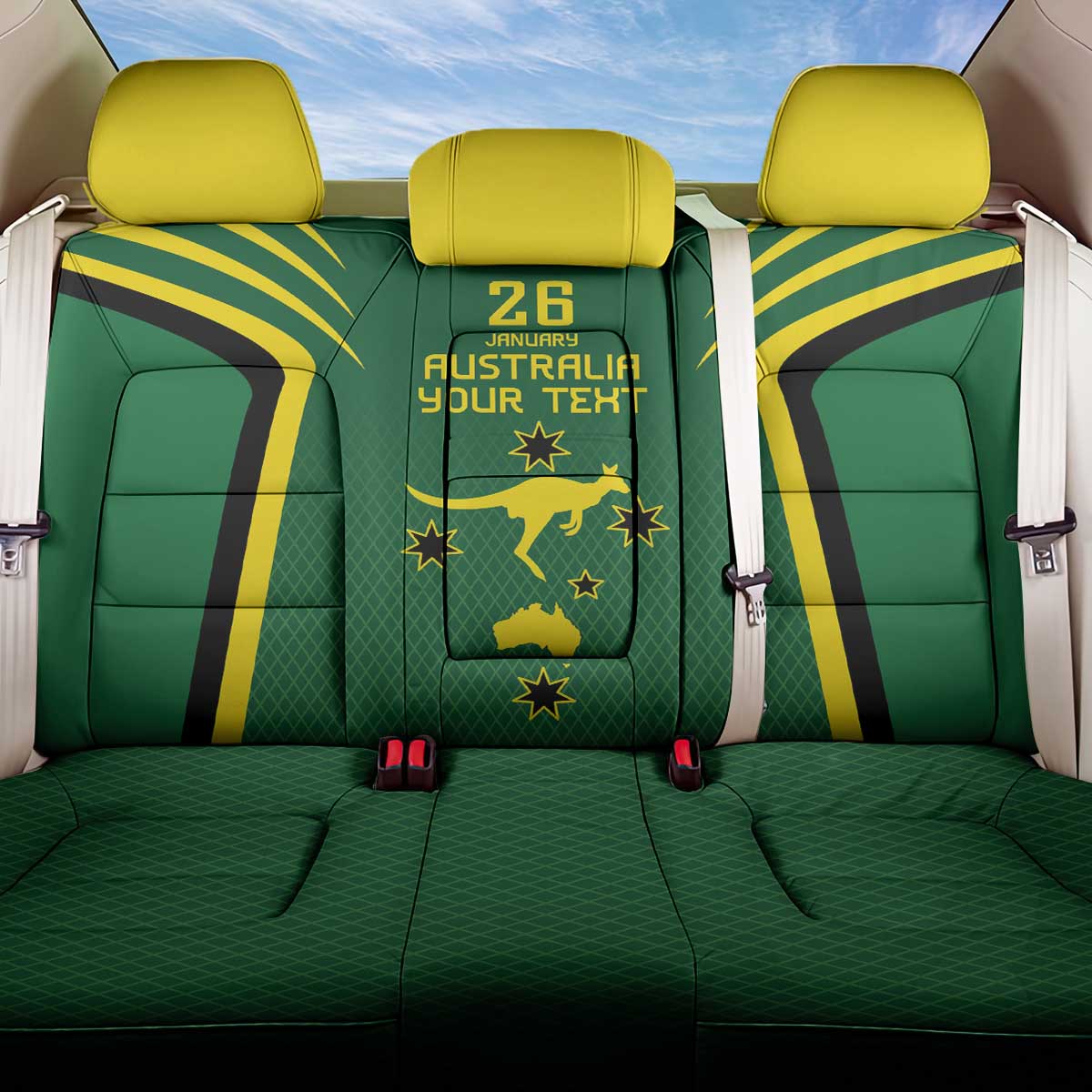 Australia Day 26 January Personalised Back Car Seat Cover With National Color