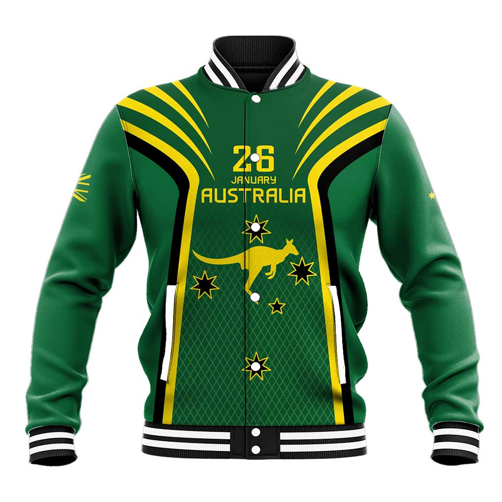 Australia Day 26 January Personalised Baseball Jacket With National Color - Vibe Hoodie Shop