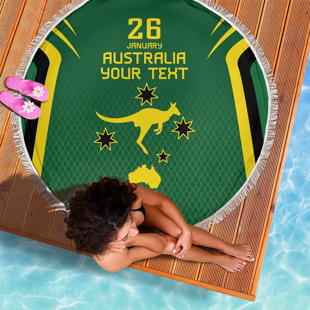 Australia Day 26 January Personalised Beach Blanket With National Color