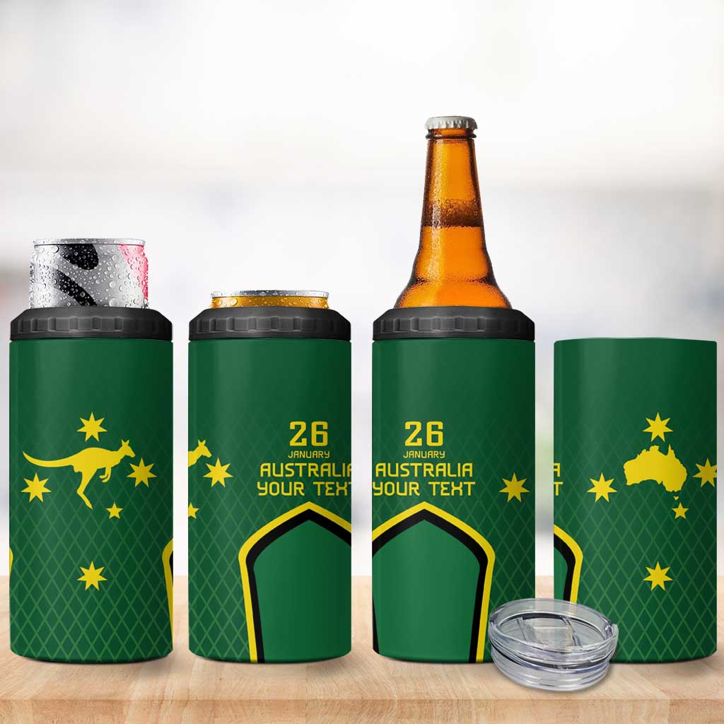 Australia Day 26 January Personalised 4 in 1 Can Cooler Tumbler With National Color