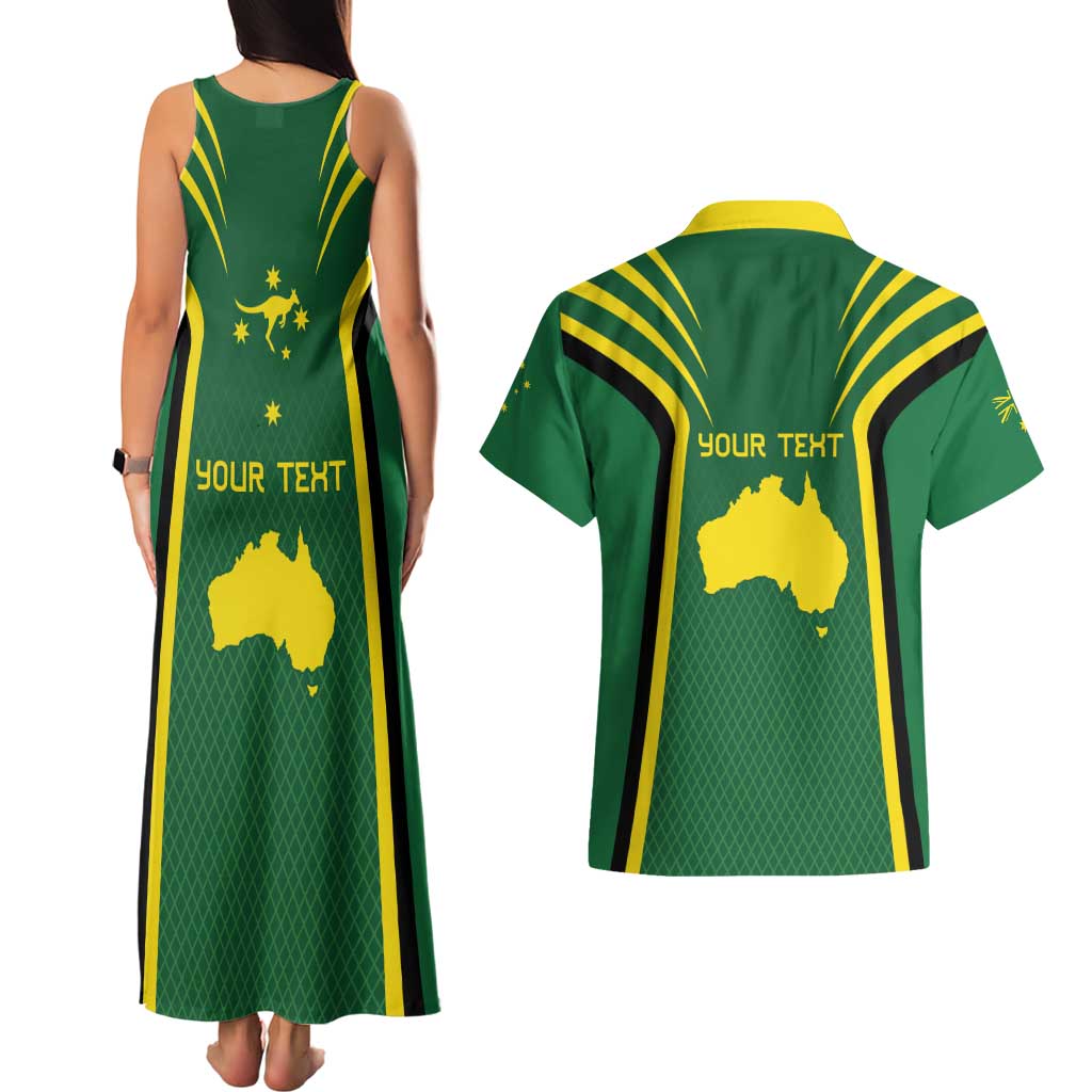 Australia Day 26 January Personalised Couples Matching Tank Maxi Dress and Hawaiian Shirt With National Color