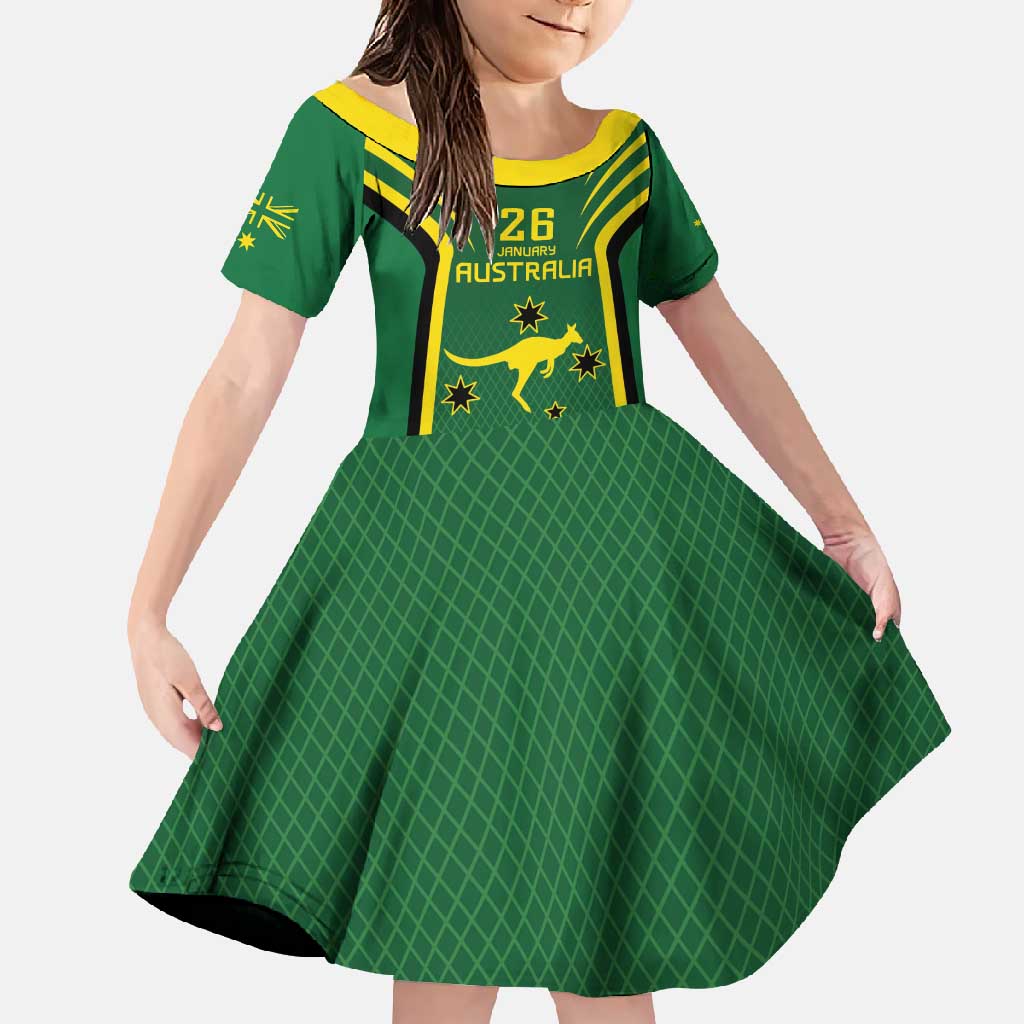 Australia Day 26 January Personalised Family Matching Long Sleeve Bodycon Dress and Hawaiian Shirt With National Color