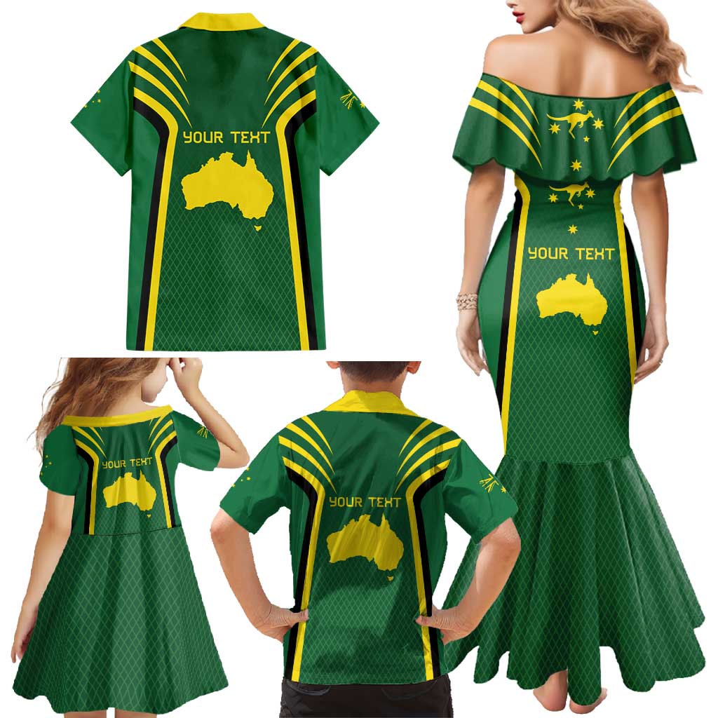 Australia Day 26 January Personalised Family Matching Mermaid Dress and Hawaiian Shirt With National Color