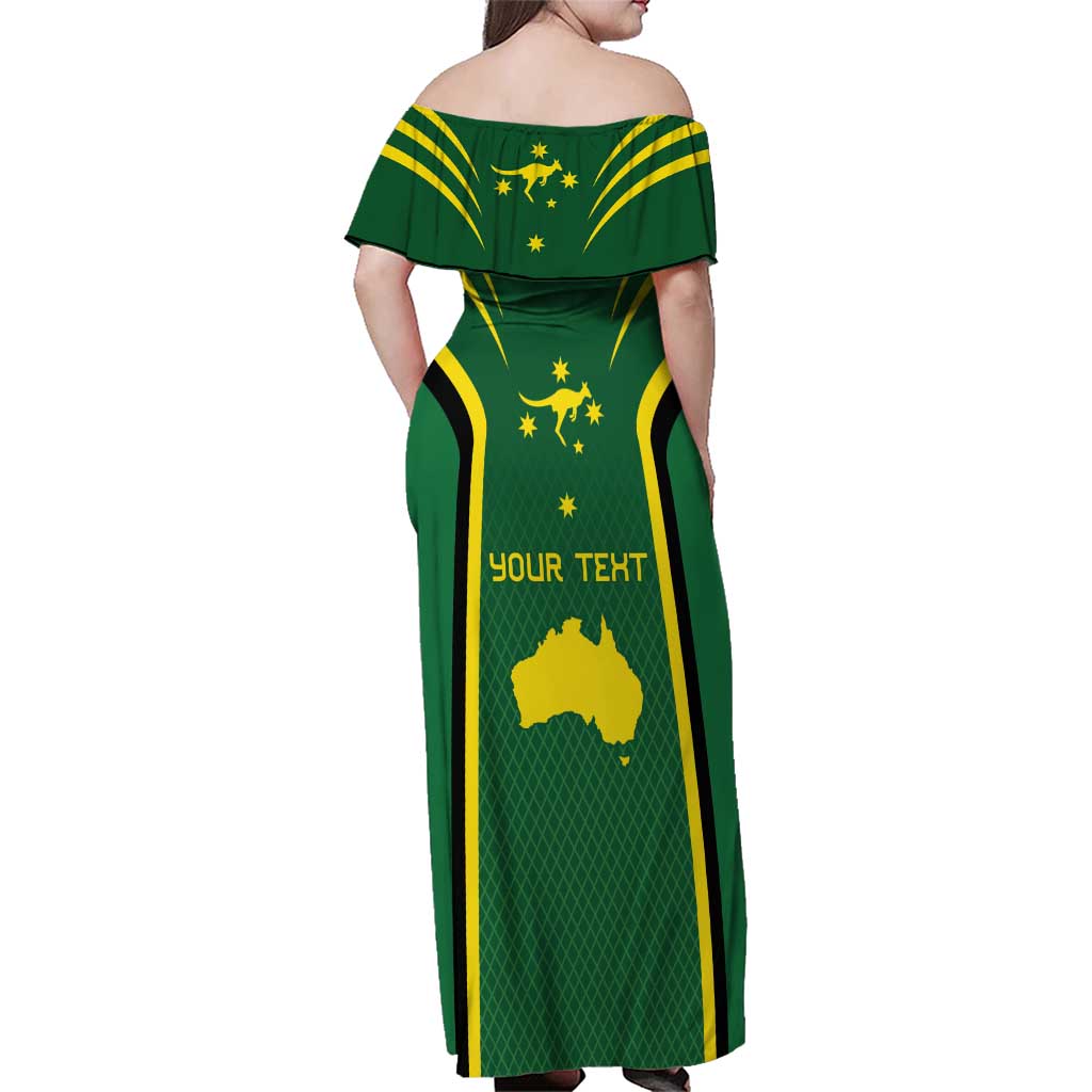 Australia Day 26 January Personalised Family Matching Off Shoulder Maxi Dress and Hawaiian Shirt With National Color