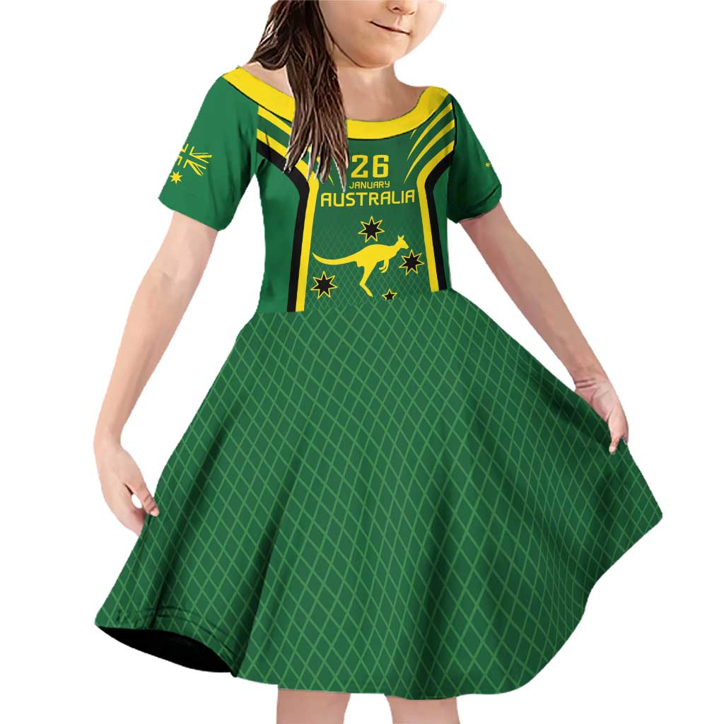 Australia Day 26 January Personalised Family Matching Off Shoulder Short Dress and Hawaiian Shirt With National Color