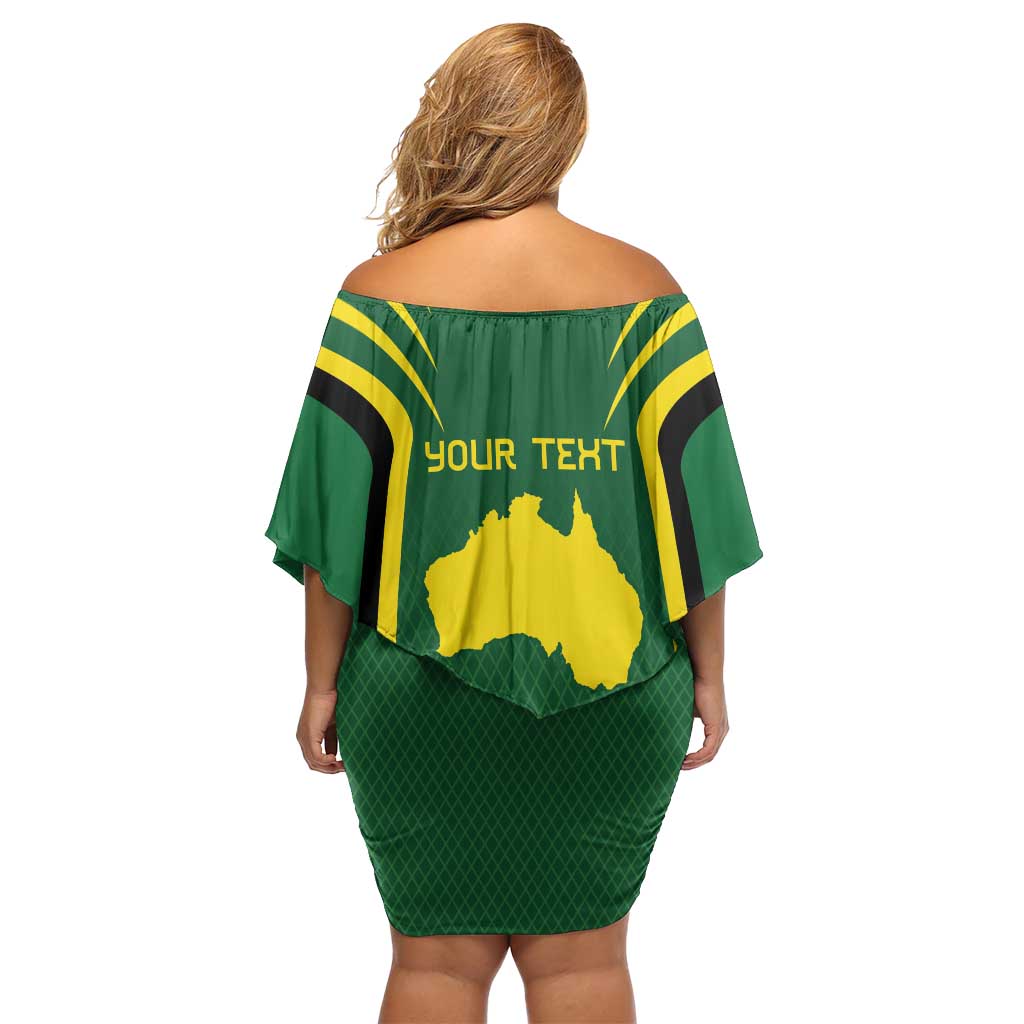 Australia Day 26 January Personalised Family Matching Off Shoulder Short Dress and Hawaiian Shirt With National Color