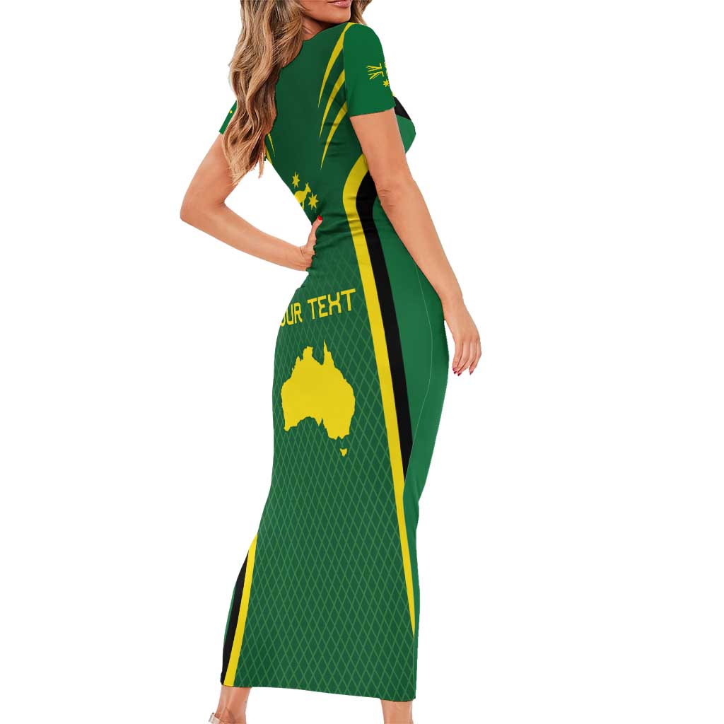 Australia Day 26 January Personalised Family Matching Short Sleeve Bodycon Dress and Hawaiian Shirt With National Color