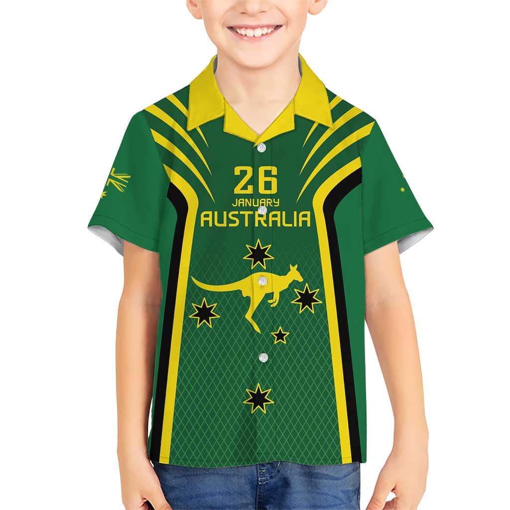 Australia Day 26 January Personalised Family Matching Short Sleeve Bodycon Dress and Hawaiian Shirt With National Color