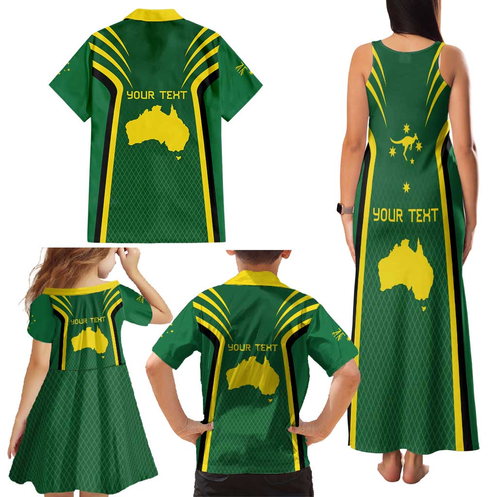 Australia Day 26 January Personalised Family Matching Tank Maxi Dress and Hawaiian Shirt With National Color