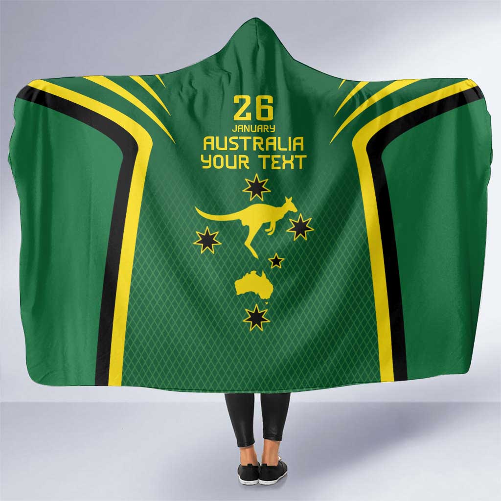 Australia Day 26 January Personalised Hooded Blanket With National Color