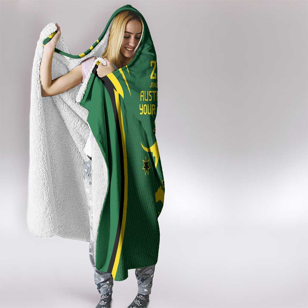 Australia Day 26 January Personalised Hooded Blanket With National Color