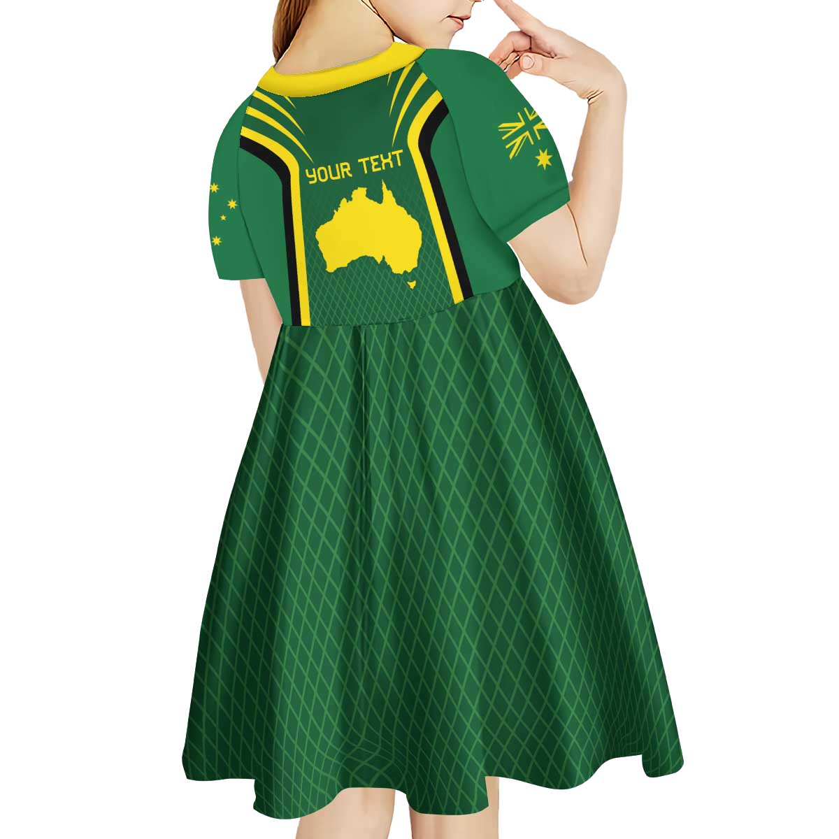 Australia Day 26 January Personalised Kid Short Sleeve Dress With National Color - Vibe Hoodie Shop