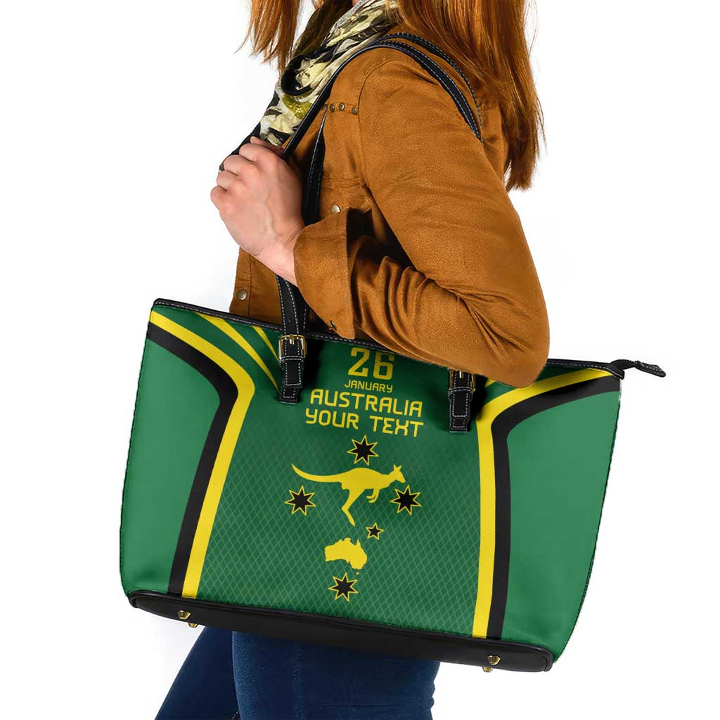 Australia Day 26 January Personalised Leather Tote Bag With National Color