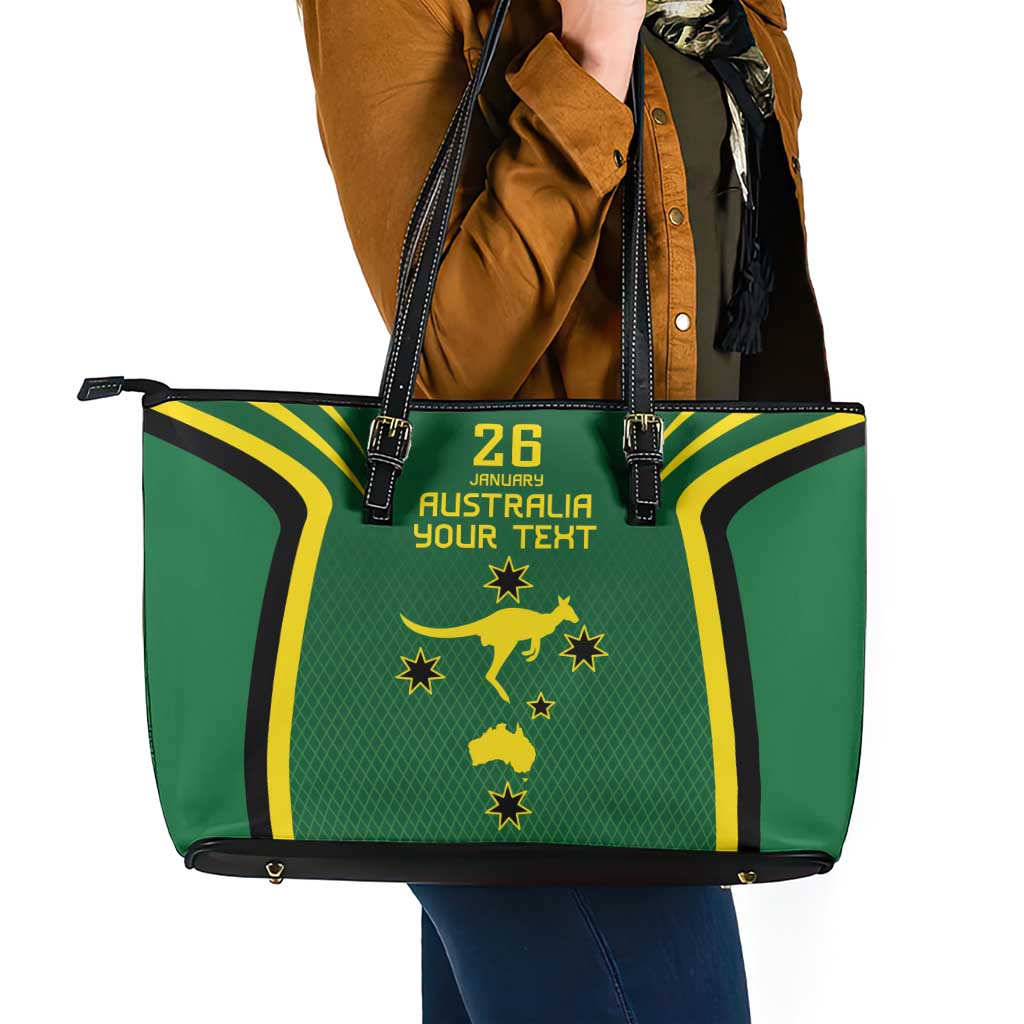 Australia Day 26 January Personalised Leather Tote Bag With National Color