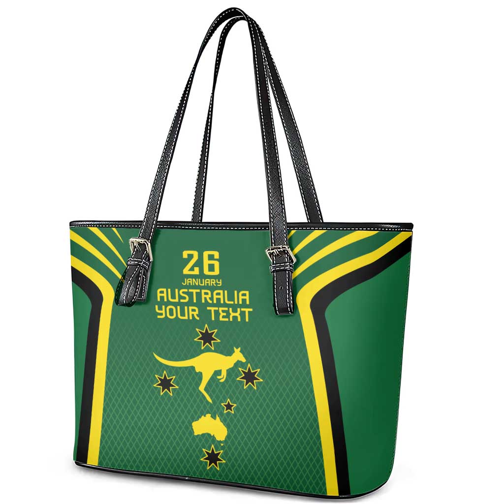 Australia Day 26 January Personalised Leather Tote Bag With National Color