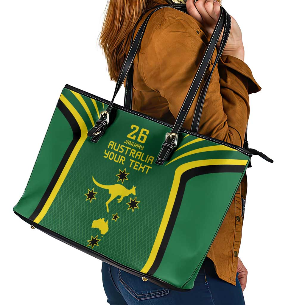 Australia Day 26 January Personalised Leather Tote Bag With National Color