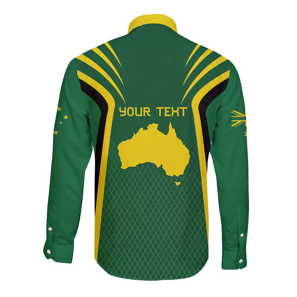 Australia Day 26 January Personalised Long Sleeve Button Shirt With National Color - Vibe Hoodie Shop