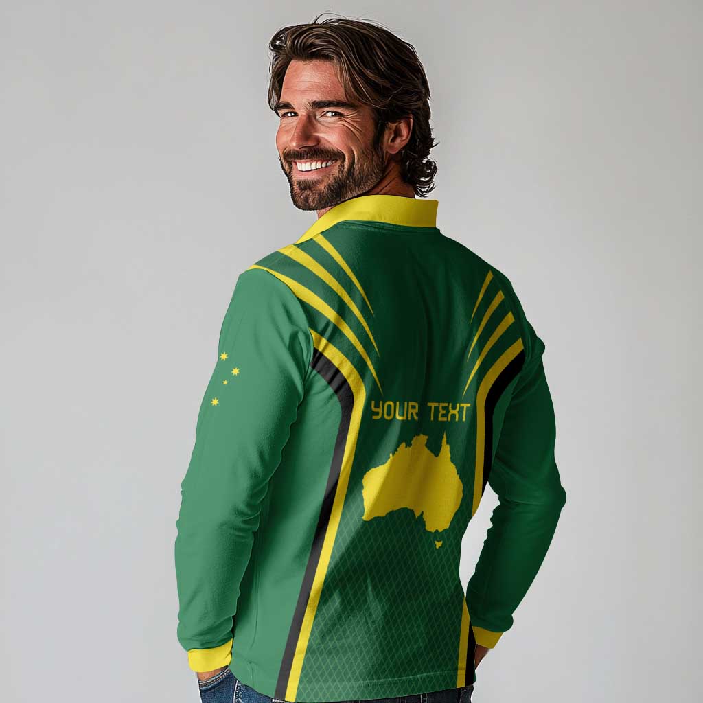 Australia Day 26 January Personalised Long Sleeve Polo Shirt With National Color