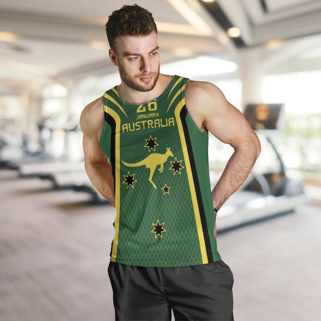 Australia Day 26 January Personalised Men Tank Top With National Color - Vibe Hoodie Shop