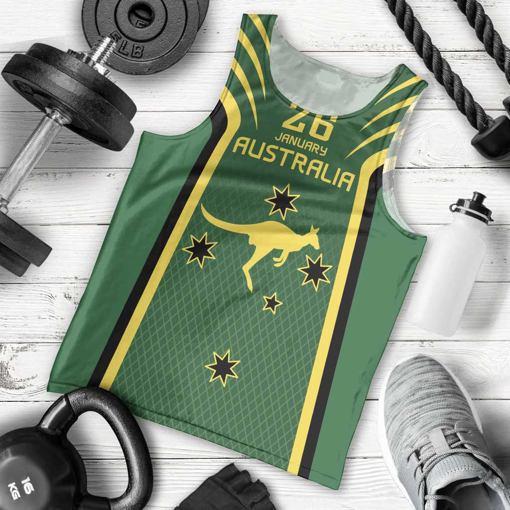 Australia Day 26 January Personalised Men Tank Top With National Color - Vibe Hoodie Shop