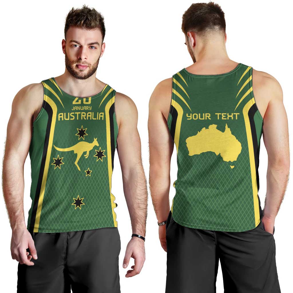 Australia Day 26 January Personalised Men Tank Top With National Color - Vibe Hoodie Shop