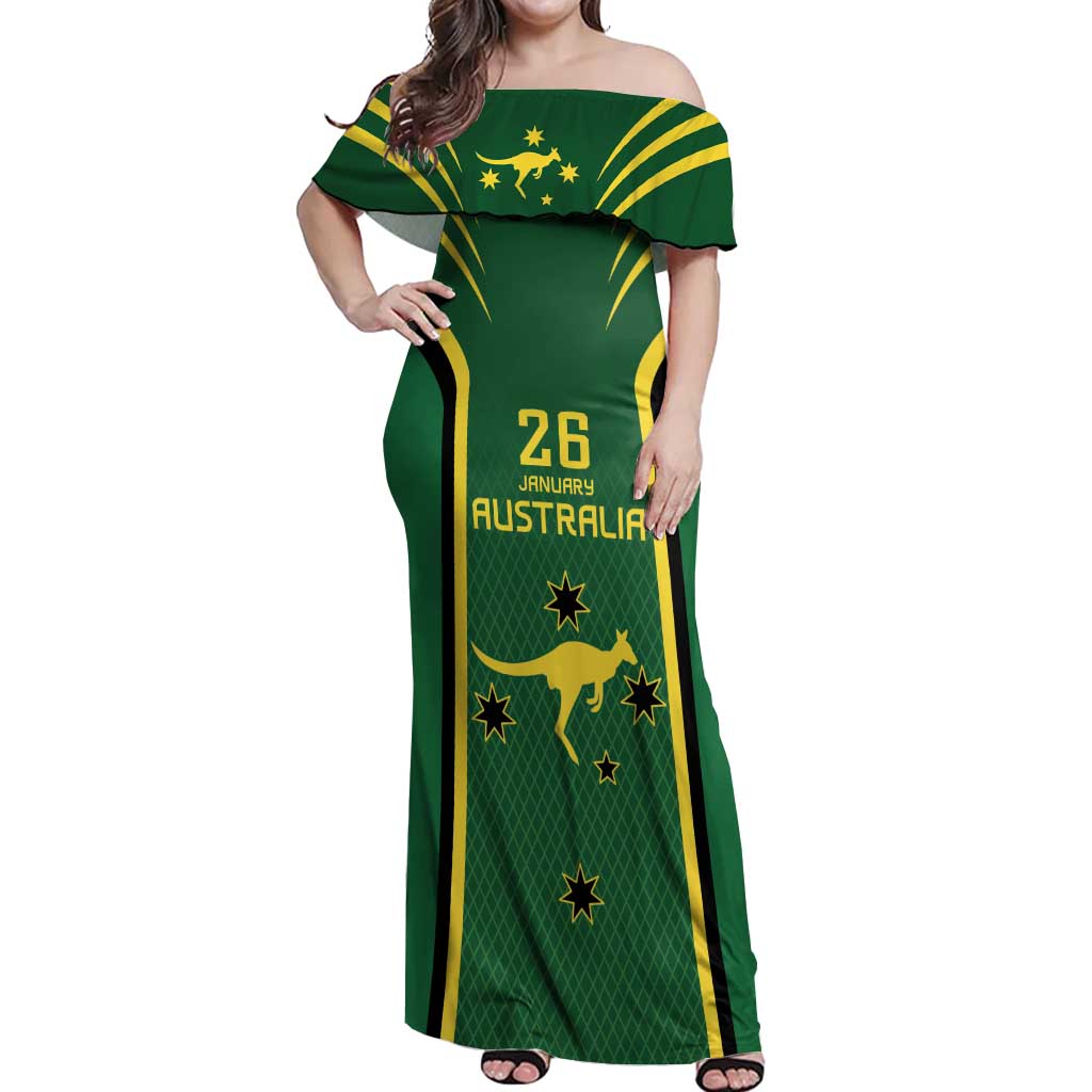 Australia Day 26 January Personalised Off Shoulder Maxi Dress With National Color