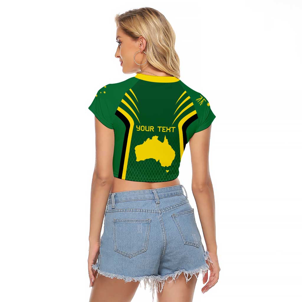 Australia Day 26 January Personalised Raglan Cropped T Shirt With National Color - Vibe Hoodie Shop