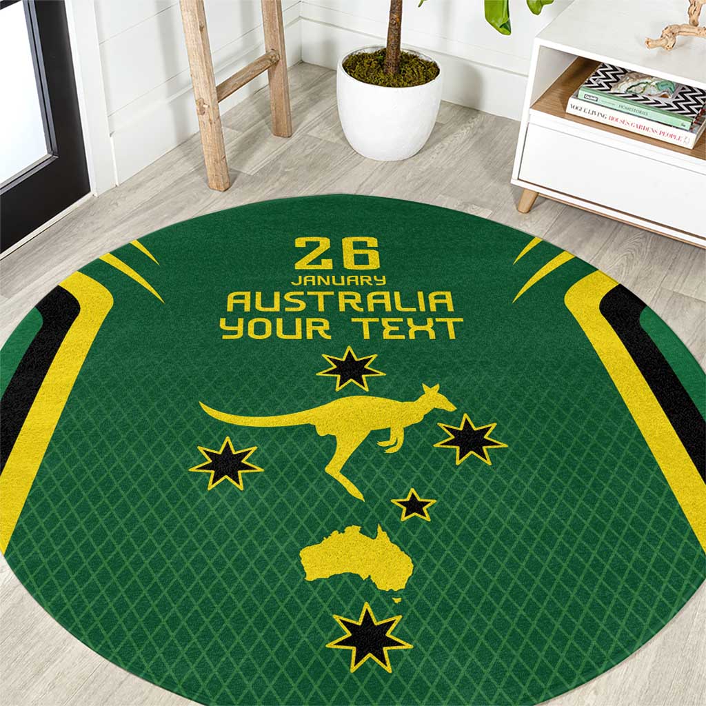 Australia Day 26 January Personalised Round Carpet With National Color