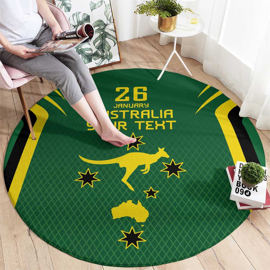 Australia Day 26 January Personalised Round Carpet With National Color