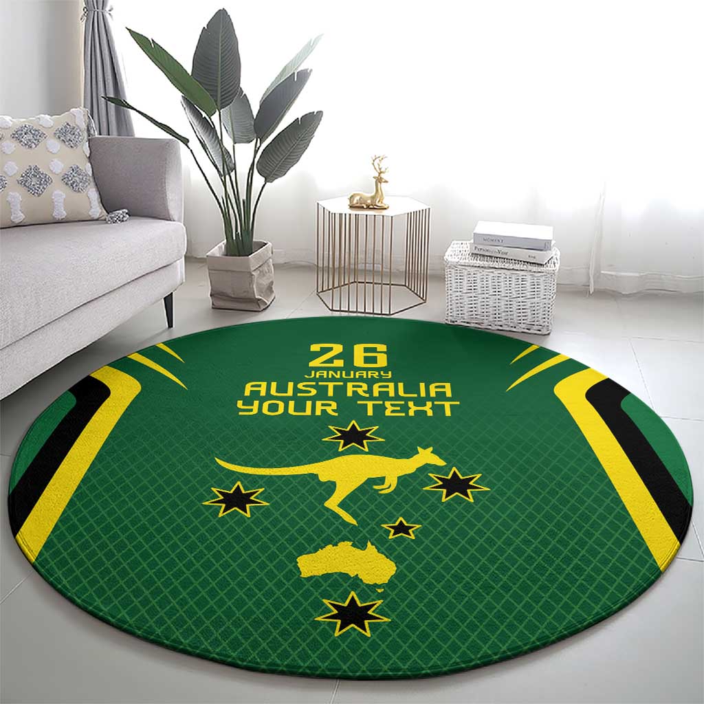 Australia Day 26 January Personalised Round Carpet With National Color