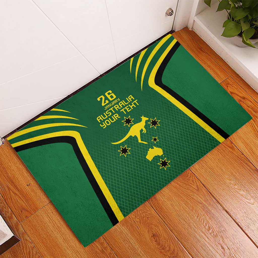 Australia Day 26 January Personalised Rubber Doormat With National Color