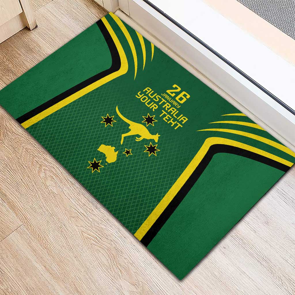 Australia Day 26 January Personalised Rubber Doormat With National Color