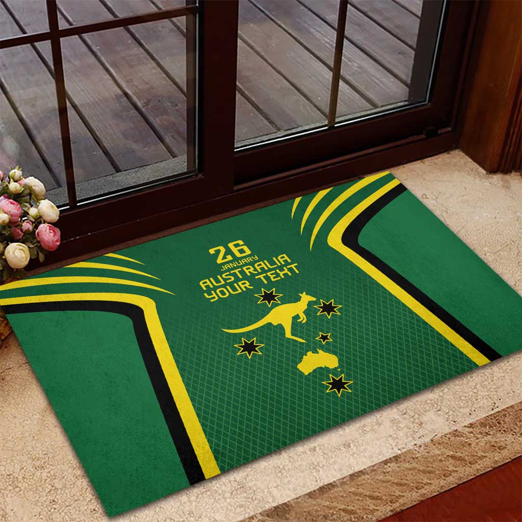 Australia Day 26 January Personalised Rubber Doormat With National Color