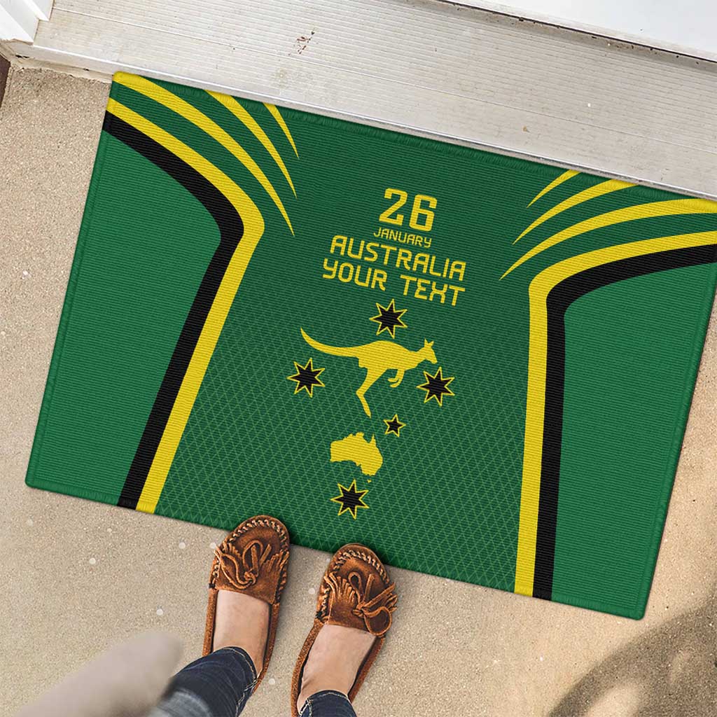 Australia Day 26 January Personalised Rubber Doormat With National Color