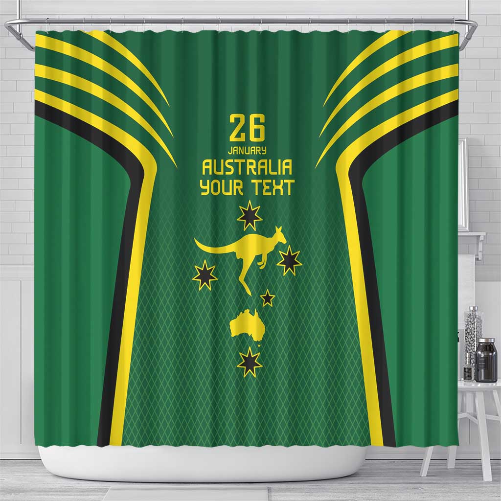 Australia Day 26 January Personalised Shower Curtain With National Color