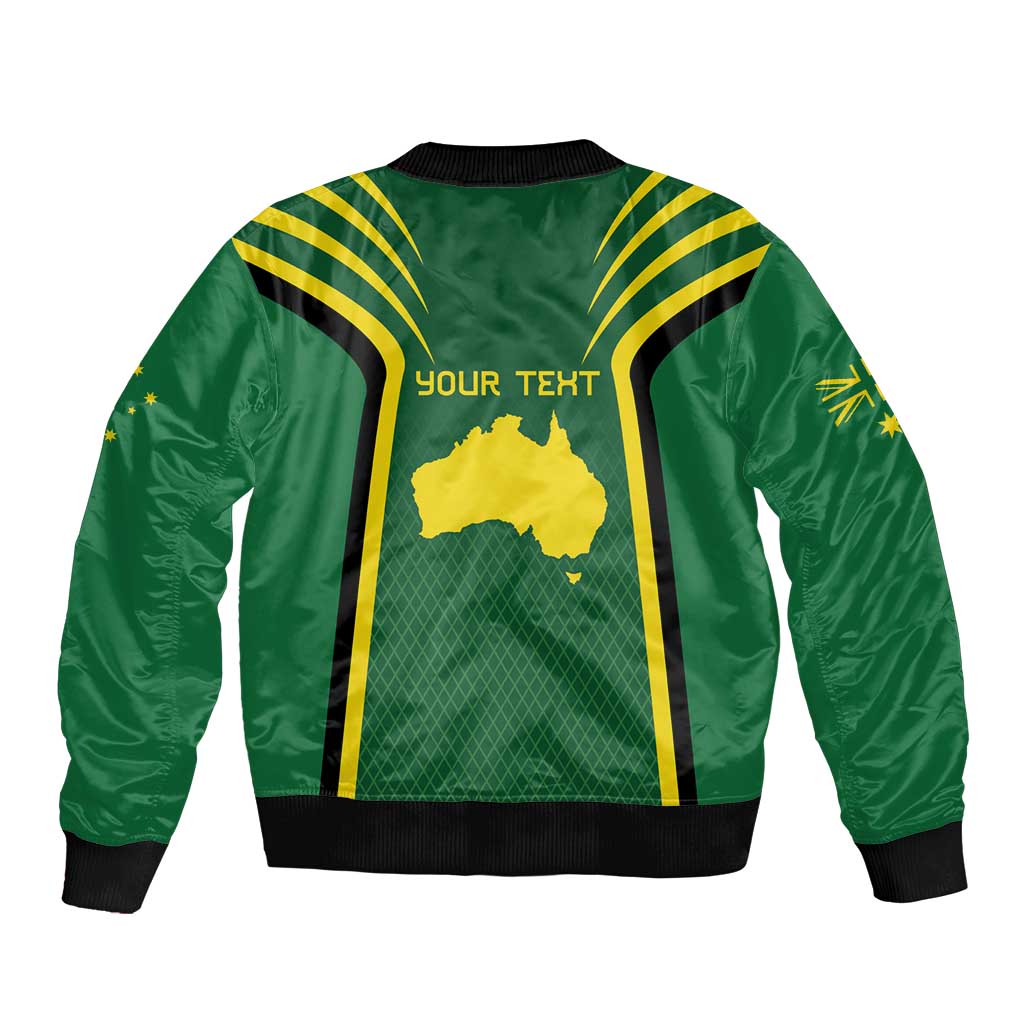 Australia Day 26 January Personalised Sleeve Zip Bomber Jacket With National Color